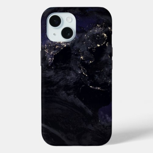 Full Earth Showing City Lights Of Asia At Night iPhone 15 Case