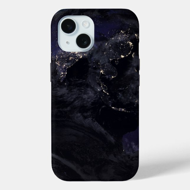Full Earth Showing City Lights Of Asia At Night. Case-Mate iPhone Case (Back)