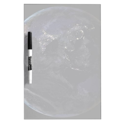 Full Earth Showing City Lights Of Asia At Night Dry Erase Board