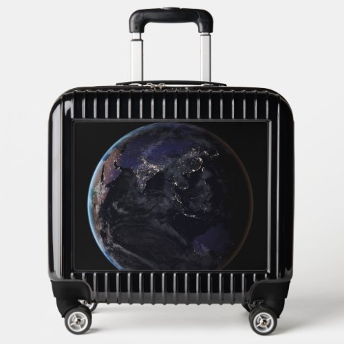 Full Earth Showing City Lights Of Asia At Night Luggage