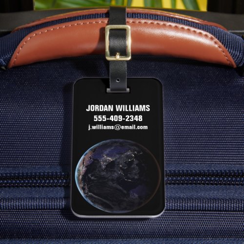 Full Earth Showing City Lights Of Asia At Night Luggage Tag