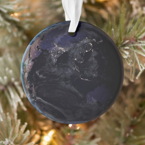 Full Earth Showing City Lights Of Asia At Night Ornament