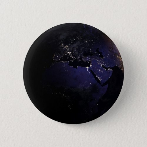 Full Earth Showing City Lights Of Europe At Night Button