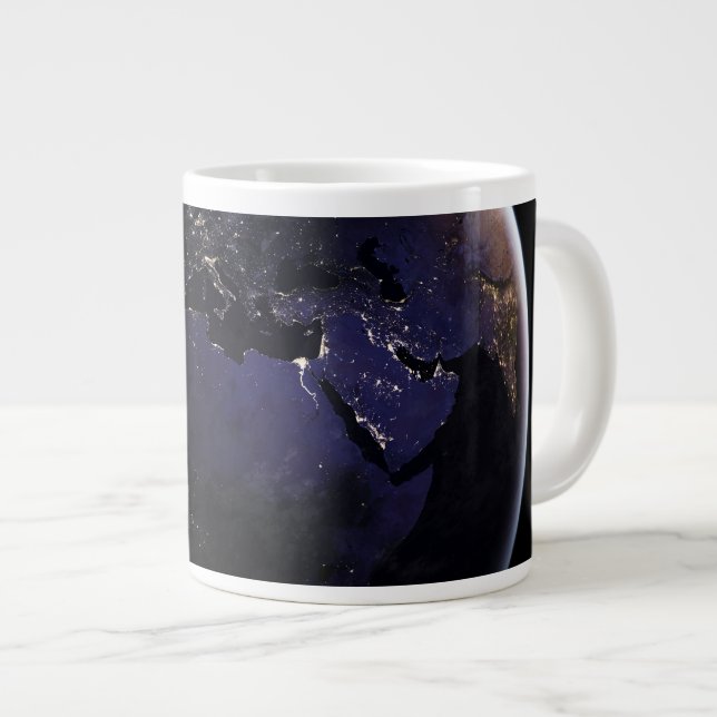 Full Earth Showing City Lights Of Europe At Night. Giant Coffee Mug (Front Right)