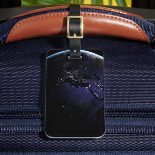 Full Earth Showing City Lights Of Europe At Night Luggage Tag