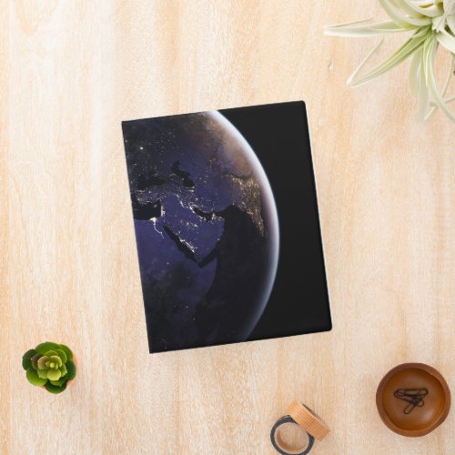 Full Earth Showing City Lights Of Europe At Night Mini Binder