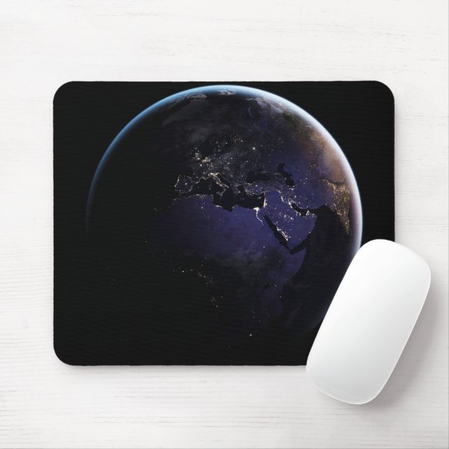 Full Earth Showing City Lights Of Europe At Night. Mouse Pad (With Mouse)