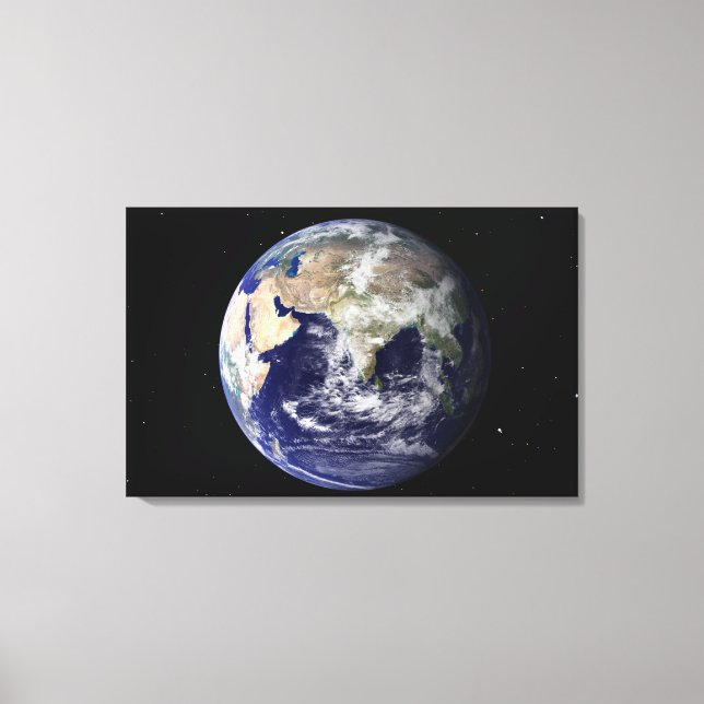 Full Earth showing Europe and Asia 2 Canvas Print (Front)