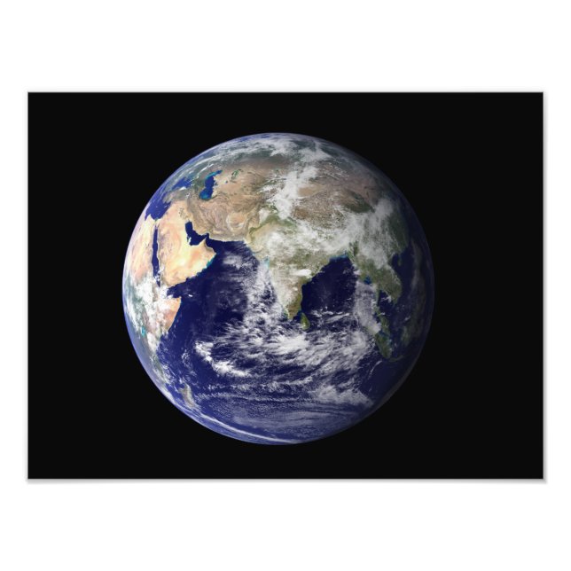 Full Earth showing Europe and Asia 2 Photo Print (Front)