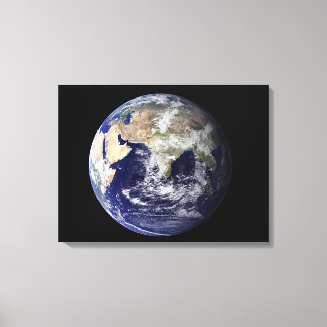 Full Earth showing Europe and Asia Canvas Print (Front)