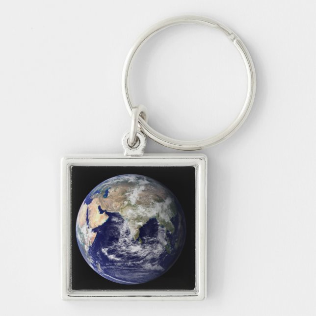Full Earth showing Europe and Asia Keychain (Front)