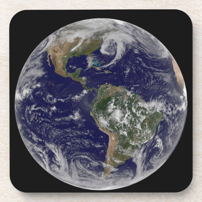 Full Earth Showing Low Pressure Systems. Beverage Coaster (Front)