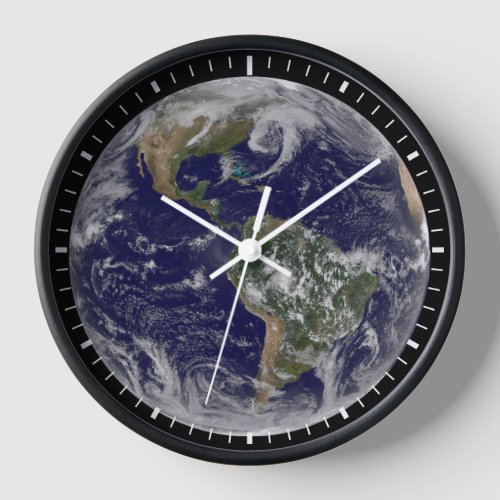 Full Earth Showing Low Pressure Systems Clock