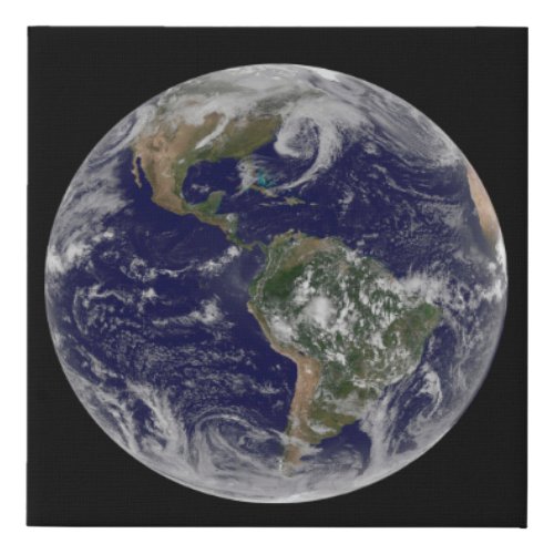 Full Earth Showing Low Pressure Systems Faux Canvas Print