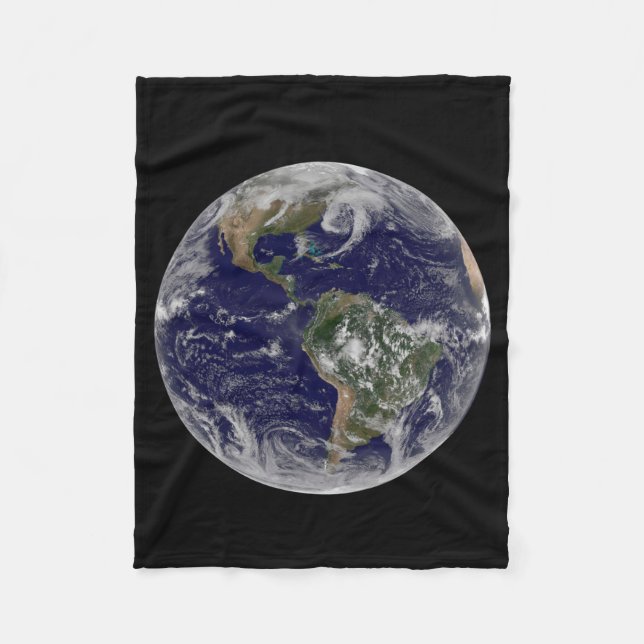 Full Earth Showing Low Pressure Systems. Fleece Blanket (Front)