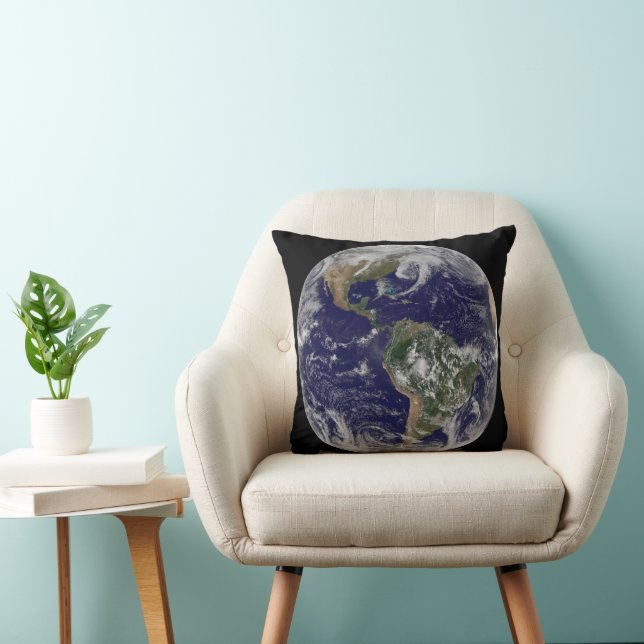 Full Earth Showing Low Pressure Systems. Throw Pillow (Chair)