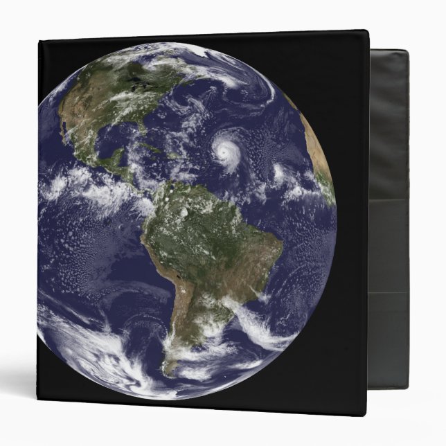 Full Earth showing North America 2 3 Ring Binder (Front/Inside)