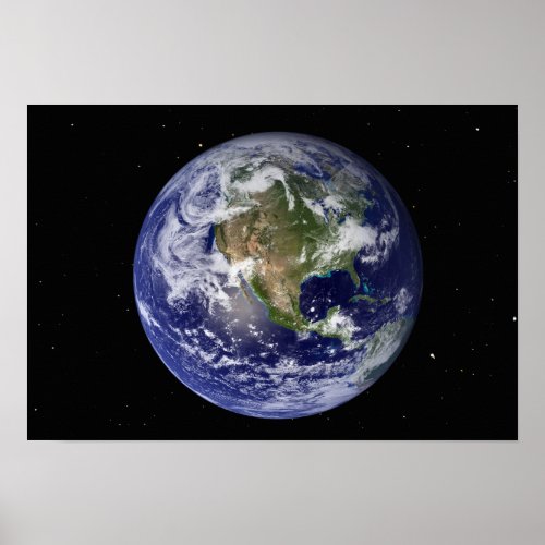 Full Earth showing North America 2 Poster