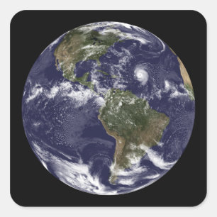Full Earth showing North America 2 Square Sticker