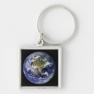 Full Earth showing North America 3 Keychain
