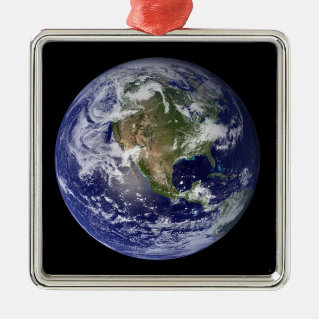Full Earth showing North America 3 Metal Ornament (Front)