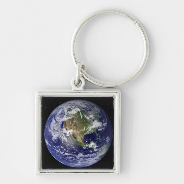 Full Earth showing North America 4 Keychain (Front)