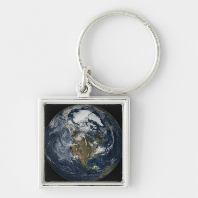 Full Earth showing North America 5 Keychain (Front)