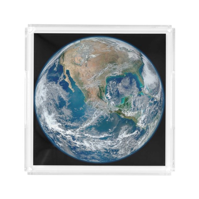 Full Earth Showing North America And Mexico. Acrylic Tray (Front)