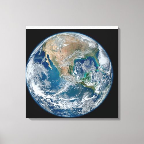 Full Earth Showing North America And Mexico Canvas Print