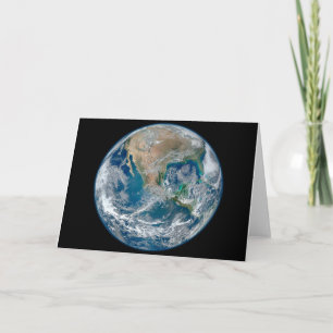 Full Earth Showing North America And Mexico. Card