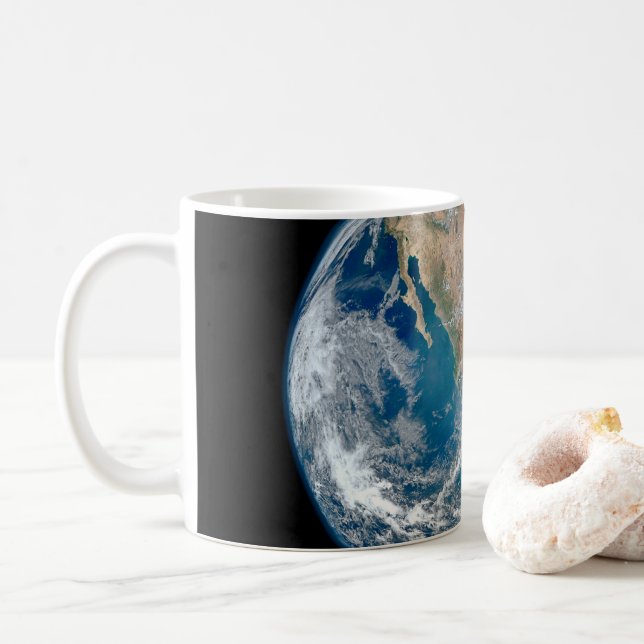 Full Earth Showing North America And Mexico. Coffee Mug (With Donut)