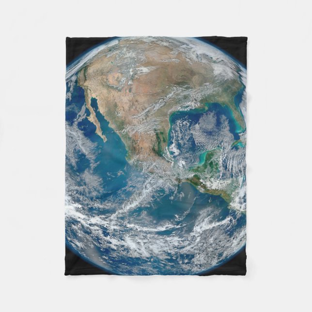 Full Earth Showing North America And Mexico. Fleece Blanket (Front)