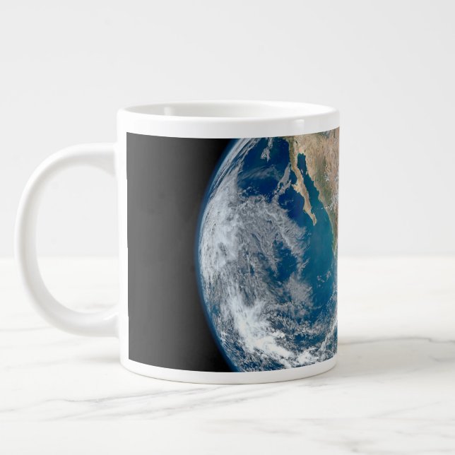 Full Earth Showing North America And Mexico. Giant Coffee Mug (Left)