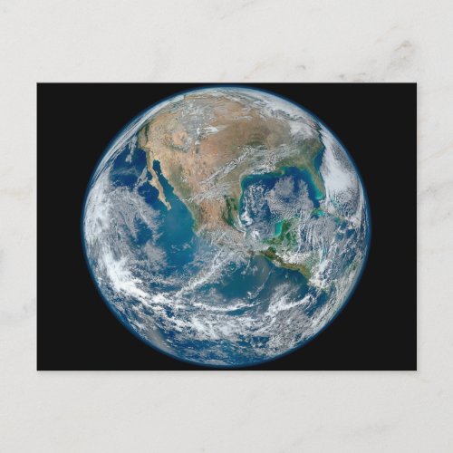 Full Earth Showing North America And Mexico Postcard