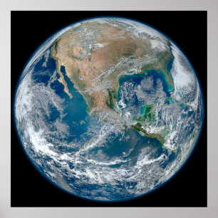 Full Earth Showing North America And Mexico. Poster