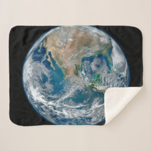 Full Earth Showing North America And Mexico. Sherpa Blanket