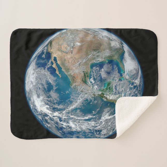 Full Earth Showing North America And Mexico. Sherpa Blanket (Front (Horizontal))