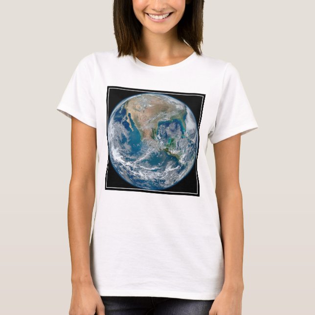 Full Earth Showing North America And Mexico. T-Shirt (Front)
