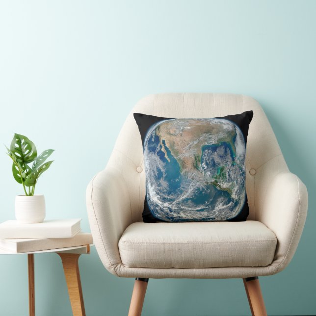 Full Earth Showing North America And Mexico. Throw Pillow (Chair)