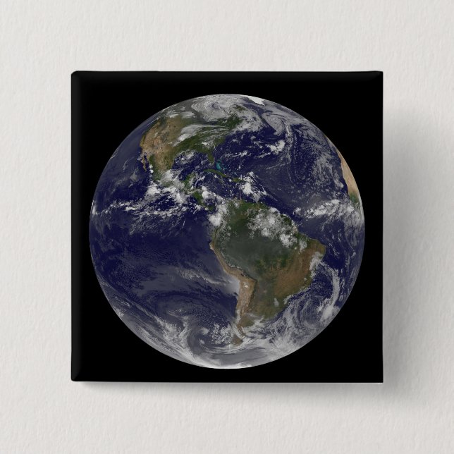 Full Earth showing North America and South Amer 2 Button (Front)