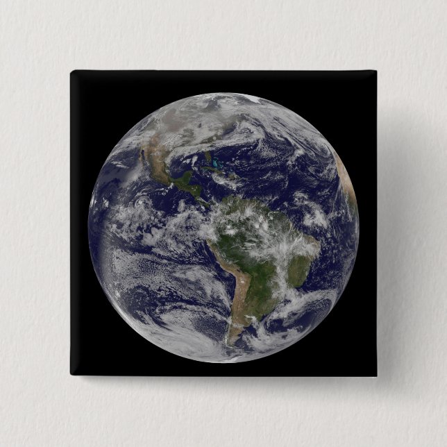 Full Earth showing North America and South Amer 4 Button (Front)