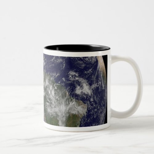 Full Earth showing North America and South Amer 4 Two_Tone Coffee Mug