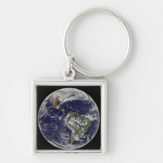 Full Earth showing North America and South Amer 6 Keychain (Front)