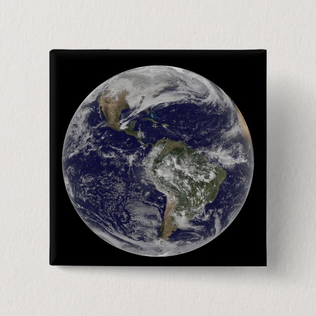 Full Earth showing North America and South Amer 6 Pinback Button (Front)