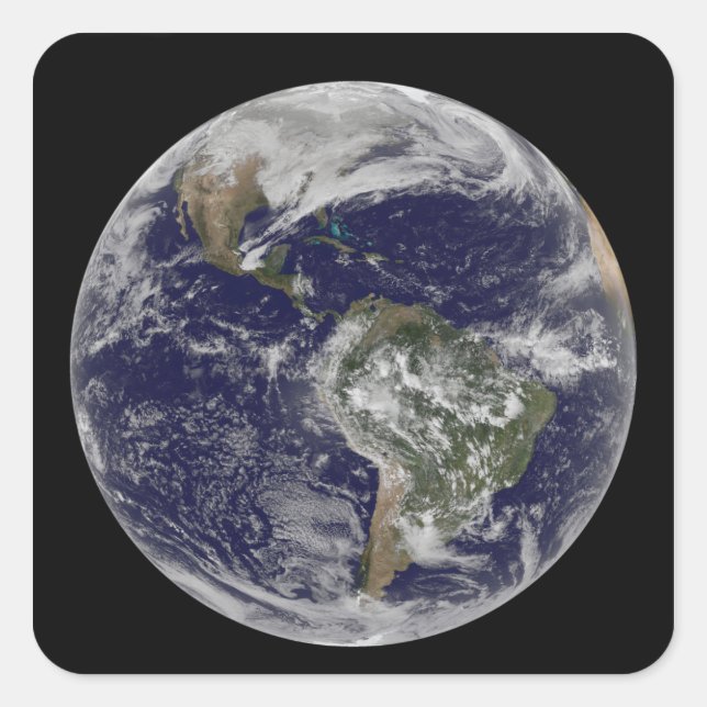 Full Earth showing North America and South Amer 6 Square Sticker (Front)