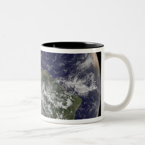 Full Earth showing North America and South Amer 6 Two_Tone Coffee Mug