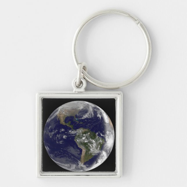 Full Earth showing North America and South Amer 7 Keychain (Front)