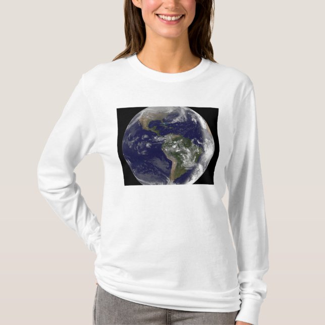 Full Earth showing North America and South Amer 7 T-Shirt (Front)