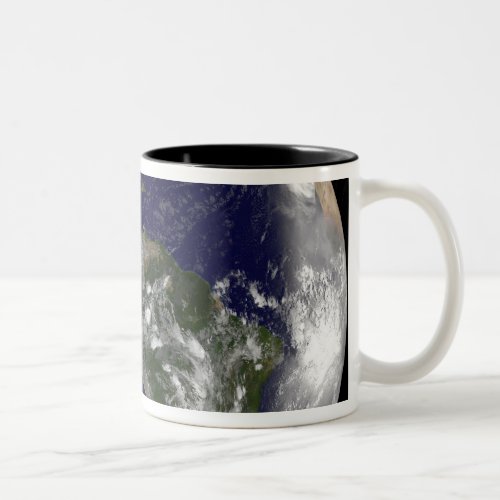 Full Earth showing North America and South Amer 7 Two_Tone Coffee Mug