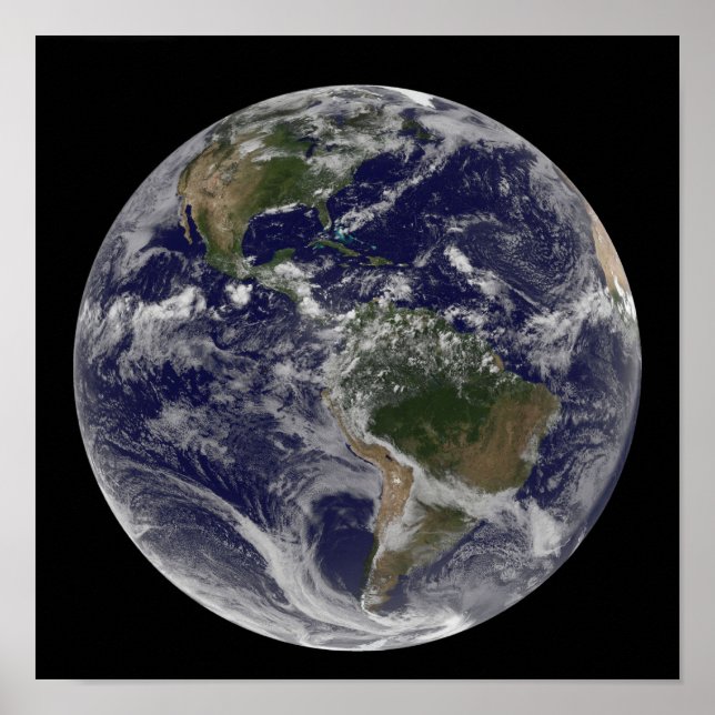 Full Earth showing North America and South Amer Poster (Front)